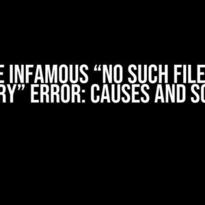 The Infamous “No such file or directory” Error: Causes and Solutions